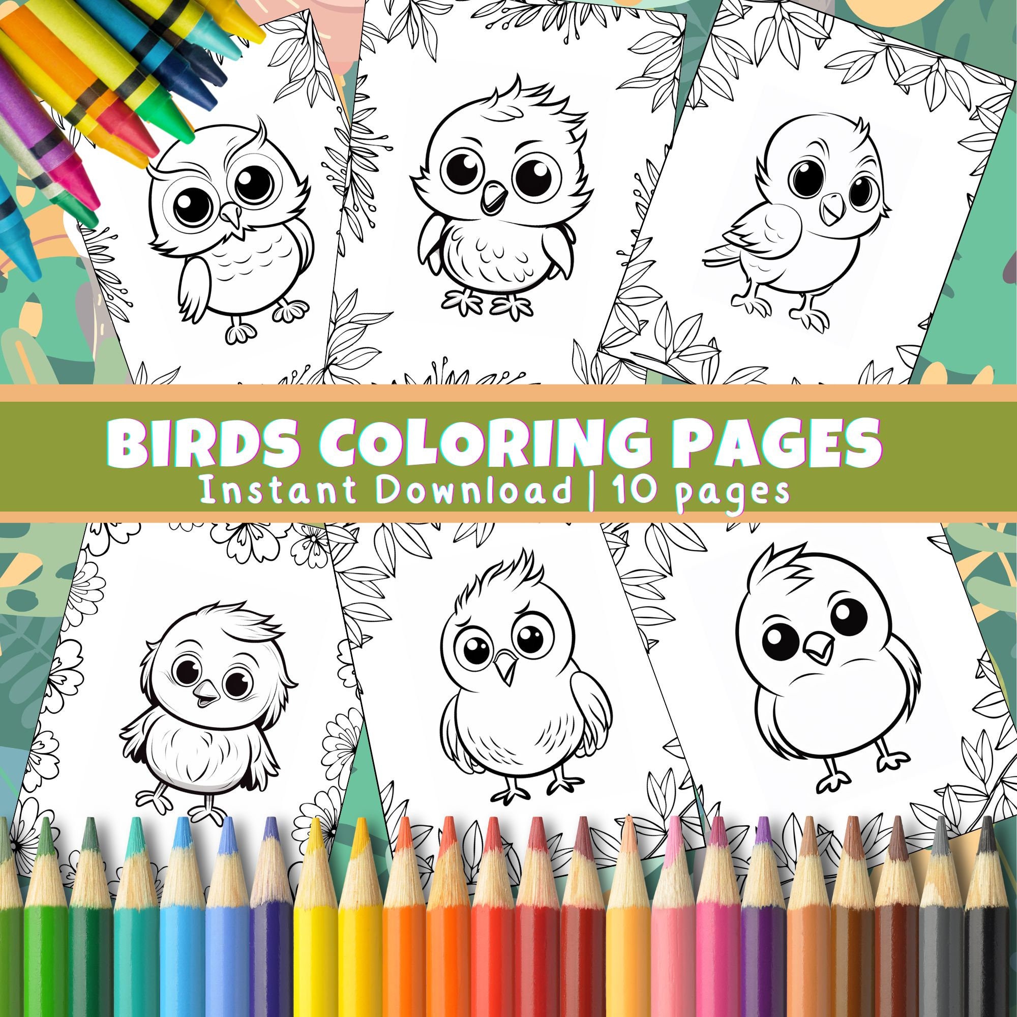 Simple Birds Coloring Pages Birds Theme Happy Birthday Kids Coloring ...