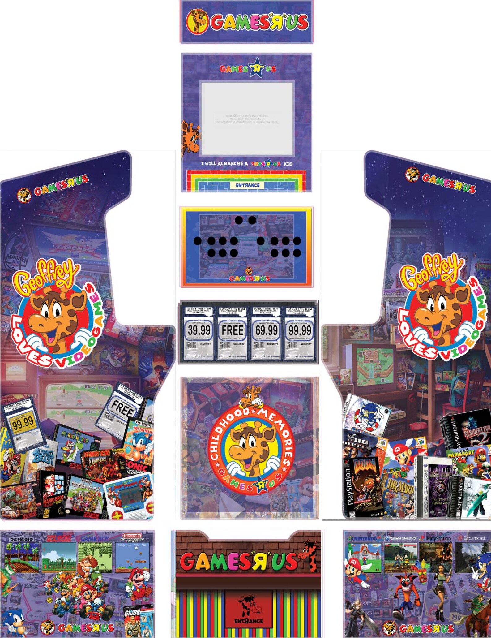 Arcade1up Games"r"us Theme Custom Artwork - Etsy