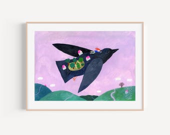 a Journey to Somewhere New Original Gouache Painting