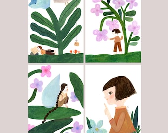 Sweet Moments, Set of 4 Art Prints