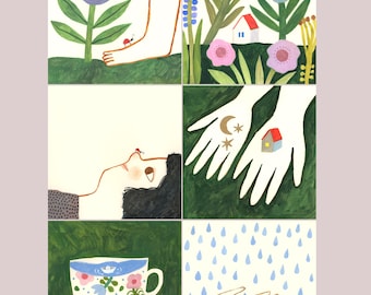 A Small Treasure in My Hands set of 6 little prints