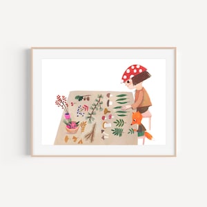 Geschenk vom Wald , Poster für Kinderzimmer . Kinderzimmer Dekor, bunte friedliche Poster, Kunstwerk für Baby Jungen oder Mädchen Zimmer