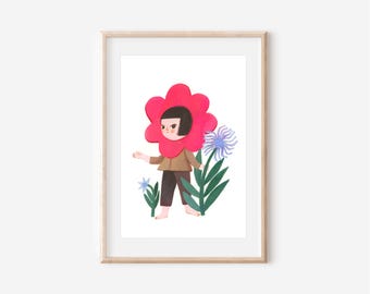 Waiting for Butterflies  ,  original artwork for girl room decor, sisters room wall decor, wall art, baby girl