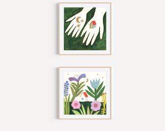 A Small Treasure in My Hands set of 2 prints