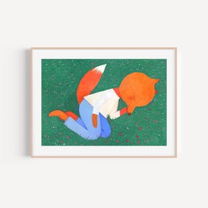 Calma, illustrazione originale per la cameretta dei bambini. Decorazione per la cameretta dei bambini, poster colorato e tranquillo, opera d'arte per la cameretta dei neonati, decorazione per la cameretta dei ragazzi.