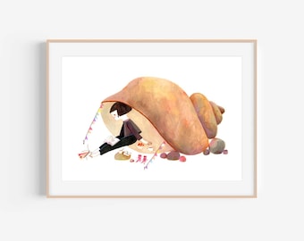 Girl in a Seashell –Print