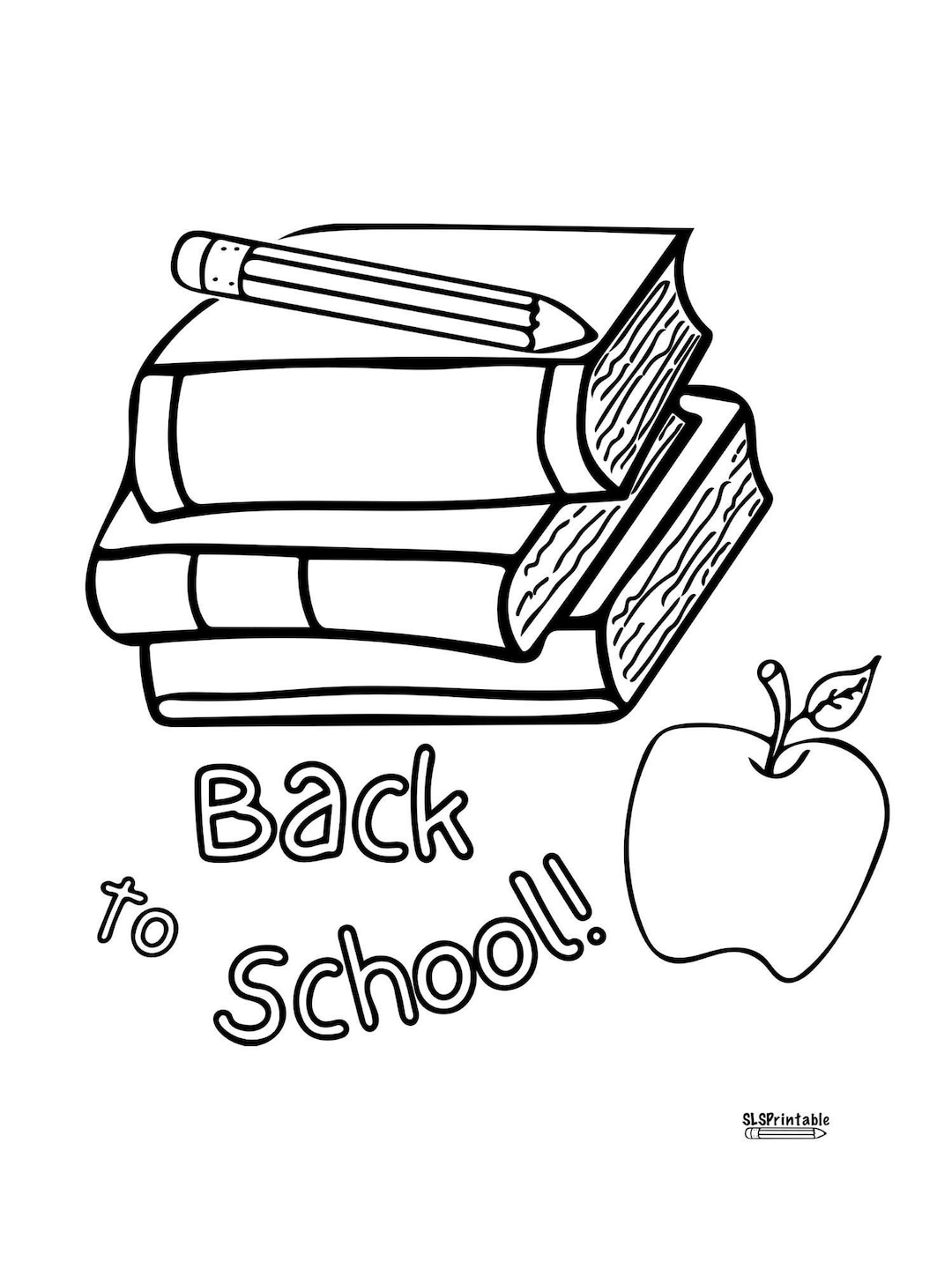 Back to School Coloring Page Perfect for Kids First Day of School. PNG ...
