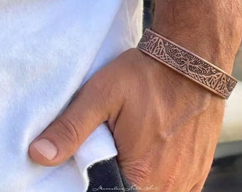 Pulseira magnética de cobre com a Árvore da Vida, joia espiritual com símbolo celta