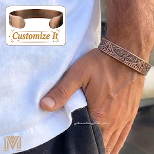 Tree of Life Copper Magnetic Cuff Bracelet, Celtic Symbol Spiritual Jewelry