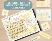 Calendar Bundle for Kids Classroom,  Morning Board, Routine,  Homeschool Prekindergarten, Curriculum Weather Chart Toddlers, Emotion chart