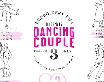 Archivo digital bordado de pareja bailando *SOLO DESCARGA DIGITAL*