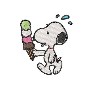 Eis Snoopy Stickdatei .pes .pec .xxx .hus .dst .vip .jef .exp Datei Maschinenstickerei *Nur zum Herunterladen*