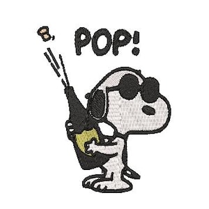 Champagner Fanart Snoopy Stickdatei. Nur digitaler Download