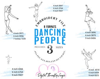 Archivo digital de bordado de personas bailando *SOLO DESCARGA DIGITAL*