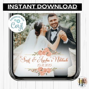 EDITABLE Wedding Geofilter | Photobooth 360 Spin | Editable Overlay | Instant Download Template | Mobile Snapchat filter, Instagram Story