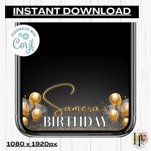 EDITABLE Birthday Geofilter | Photobooth 360 Spin | Editable Overlay | Instant Download Template | Mobile Snapchat filter Instagram Story