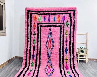 Beni Ourain Rug: Pink Handmade Wool - Authentic Moroccan Style