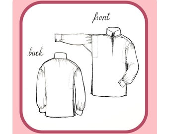 Patrón de costura de la camisa Darcy para tallas desde 6 años hasta 7XL de adulto. ***PDF IMPRIMIBLE***