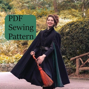 Witchy Cape sewing pattern sizes S to 7XL. ***PRINTABLE PDF***