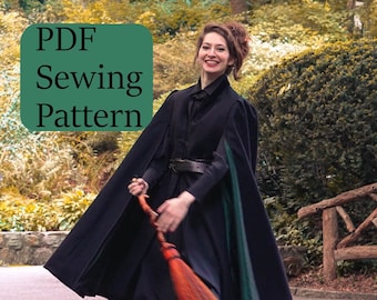 Witchy Cape sewing pattern sizes S to 7XL. ***PRINTABLE PDF***