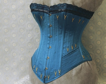 made-to-measure late Victorian "pretty housemaid" corset! Comfort and a great shape.  Colors customizeable.