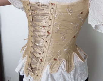 1780s front-lacing stays PDF SEWING PATTERN. bust measurements 30"-56".  Half-lacing option and instructions included.
