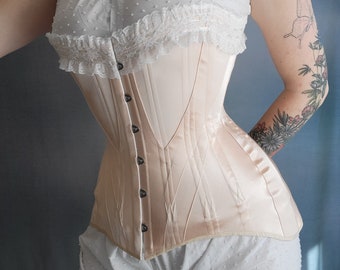 1895 Edwardian corset model "Melba". Custom made to your measurements!  Made from a true antique corset pattern.