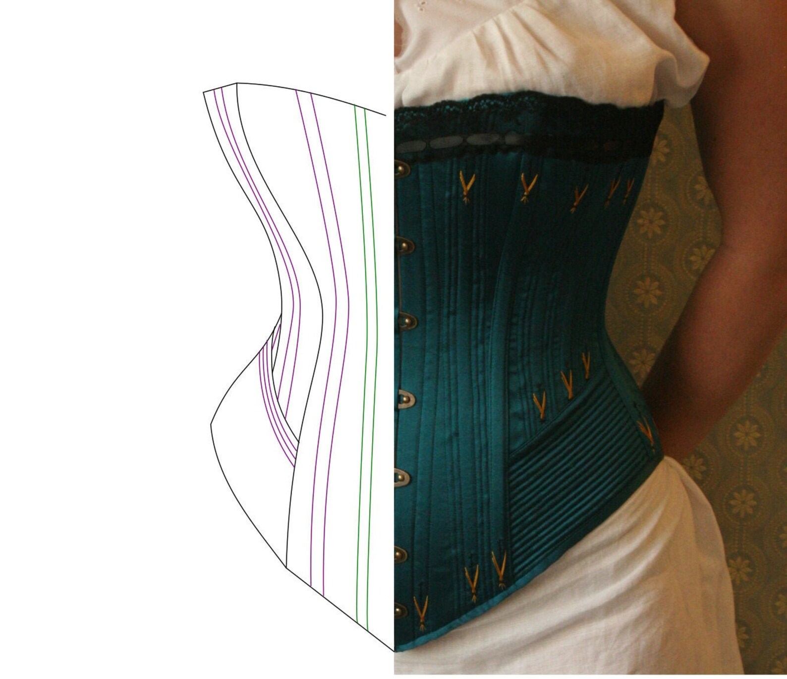 Pretty Housemaid Late Victorian Corset Pattern FIXED SIZE US Etsy