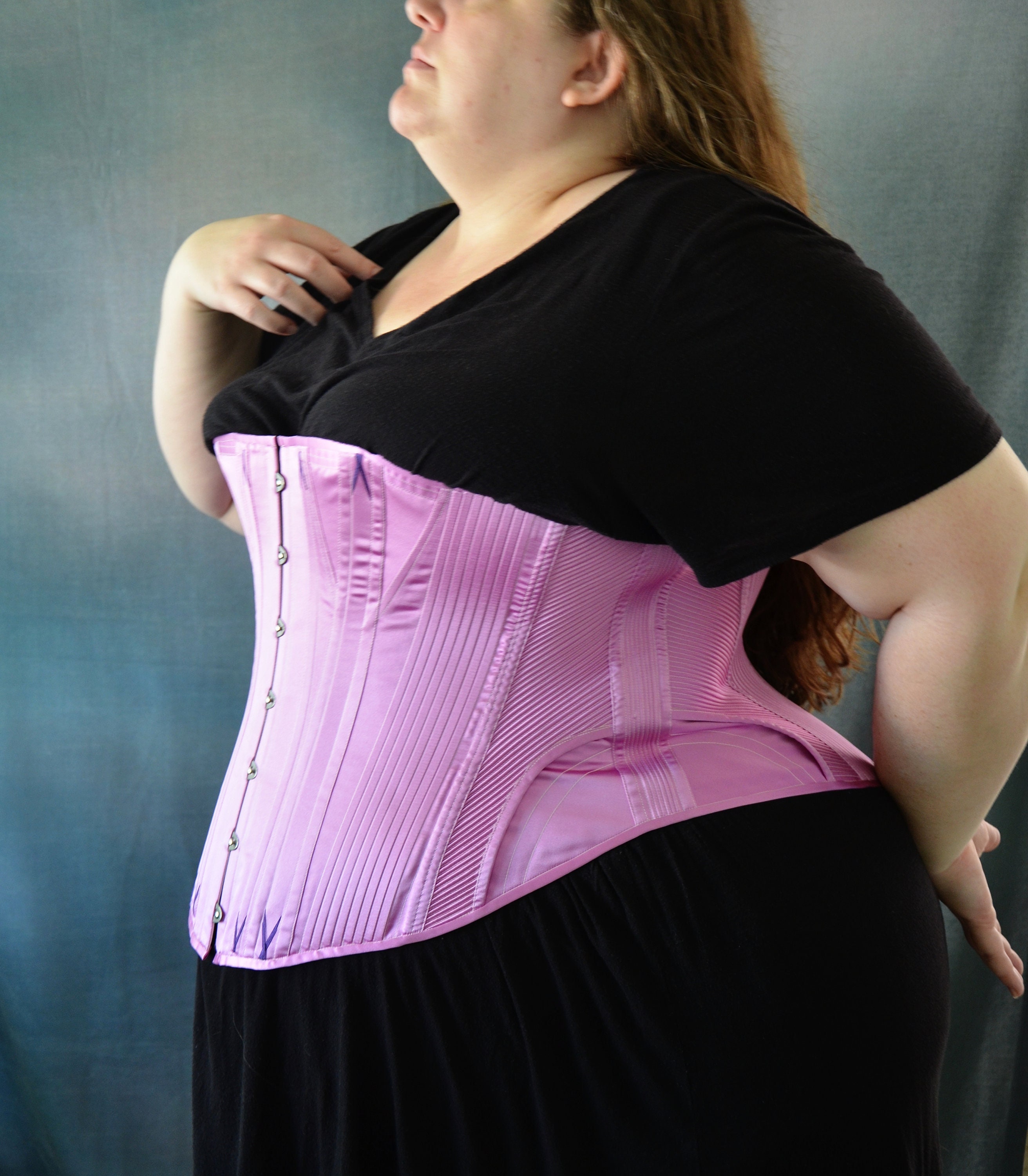 Underbust Waist Cinch Corset Victorian C. 1900 Lilly, Cotton Coutil Waspie  Small Through 2XL, Custom Sized, Plus Size Full Figured Hourglass 