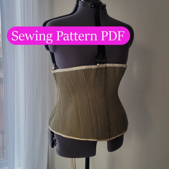 No-break Victorian Corded Plus-sized Corset Sewing Pattern PDF