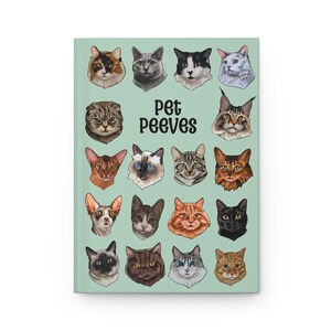 Cat Lover Hardcover Journal Matte, Cat Notebook, Catty Thoughts Journal, Cat Paintings Notepad, Gift for Cat Lovers