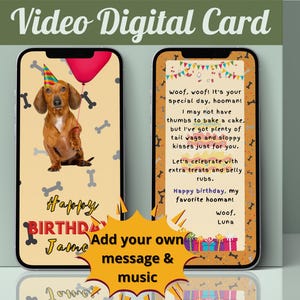 Cartão de aniversário engraçado amigo animado único aniversário e-card para filha celular personalizado vídeo trabalho melhor presente personalizado aniversário da mãe