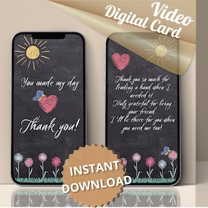 Einzigartiges Geschenk danke Video beste Freundin Unterstützung ecard animierte Freundin Dankbarkeitskarte Überraschung einfach weil Schwester Danke digitales Geschenk