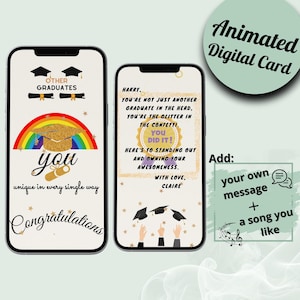 Cartão de formatura engraçado, surpresa, vídeo de formatura, presente de parabéns, cartão eletrônico personalizado, classe de 2024, presente de formatura para celular