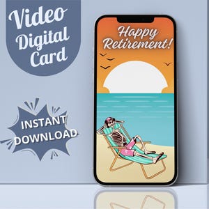 Carte animée joyeuse retraite d'un enseignant, cadeau surprise de départ à la retraite d'un collègue, carte vidéo vous avez manqué, idée cadeau de retraite d'infirmière mobile