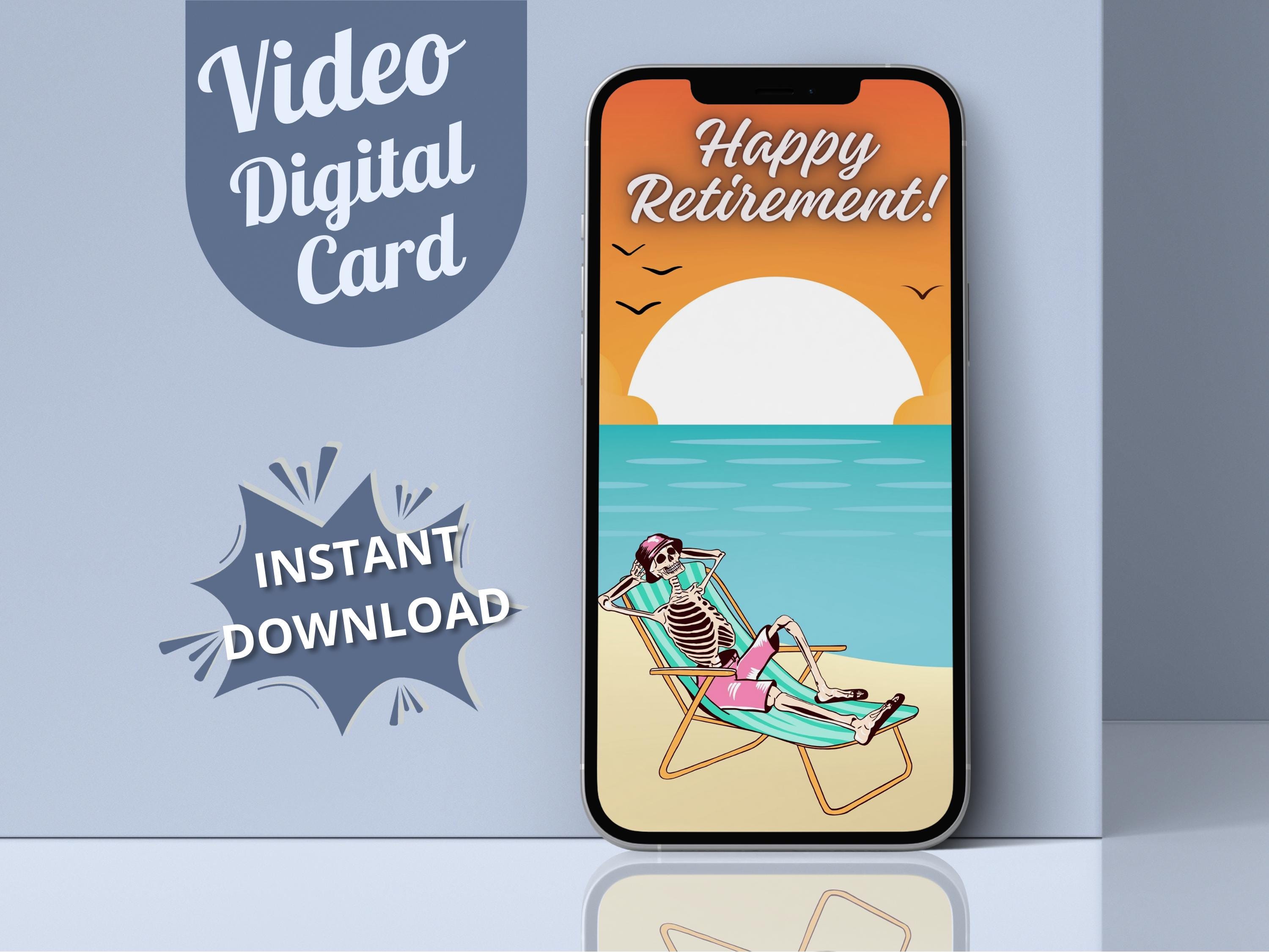 Animated Retirement E-card, Funny Beach Theme (digital Download) - Etsy