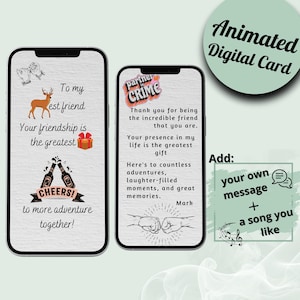 Snarky geanimeerde beste vriendkaart gepersonaliseerde broer mobiel cadeau werk bestie verrassing digitale kaart aangepaste betekenisvolle cadeau dankbare e-card