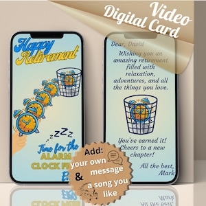 Idée de cadeau de retraite snarky carte de départ d'un collègue carte de départ heureuse retraite animée carte virtuelle mobile retraite surprise personnalisée ajoutez votre texte