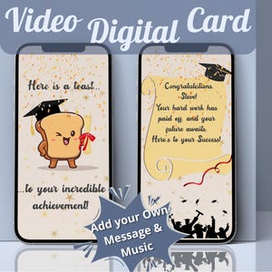 Cadeau de remise des diplômes animé personnalisé carte mobile pour diplômé universitaire vidéo de félicitations personnalisée carte de remise des diplômes amusante surprise ajoutez votre texte