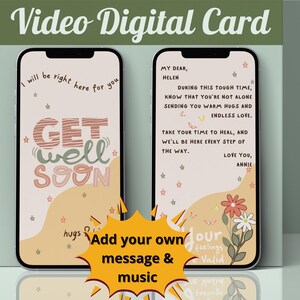 Angepasste gute Besserung Geschenk Handy bester Freund gute Besserung animierte Karte personalisierte positive Denken gute Besserung mit benutzerdefiniertem Text