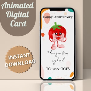 Geanimeerde 1-jarig jubileumkaart mobiel jubileum verrassingscadeau ouder jubileum 10e digitale kaart voor verloofde ouder jubileumcadeau