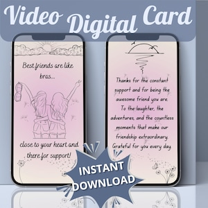 Geanimeerde zielszus mobiel cadeau werk bestie grappige verrassing e-kaart alleen omdat ik je mis moeder dochter digitaal cadeau emotionele steun