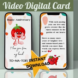 Sorpresa feliz aniversario tarjeta electrónica aniversario regalo para padres sarcástico tarjeta de aniversario de 2 años para esposa feliz para siempre regalo de boda animado