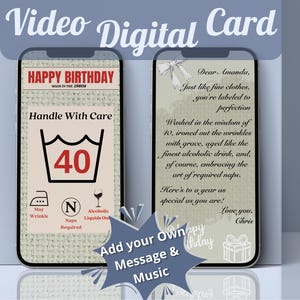 Cartão de aniversário animado engraçado para mãe, vídeo de feliz aniversário personalizado, presente surpresa para celular, cartão de aniversário para melhor amiga, presente de aniversário personalizado para esposa