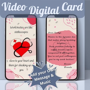 Animierte Arbeit Bestie sinnvolle Geschenk mobile beste Freundin Karte personalisierte Seele Schwester Unterstützung Video Geschenk benutzerdefinierte Krankenschwester Überraschungskarte Text hinzufügen