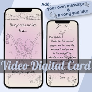 Beste Freundin Überraschungskarte Unterstützung animierte Seele Schwester Geschenk personalisierte Unifreundin Handy Geschenk Arbeit Bestie e-card du hast diese