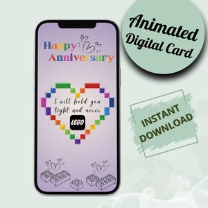 Regalo animado del primer aniversario de bodas Tarjeta de aniversario de 1 año sorpresa para regalo de esposa aniversario felices para siempre tarjeta electrónica aniversario de padres