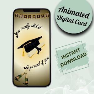 Cadeau drôle de remise des diplômes universitaires Carte électronique de félicitations surprise pour l'obtention du diplôme d'études secondaires pour lui/elle Carte mobile senior pour diplômé de la promotion 2024