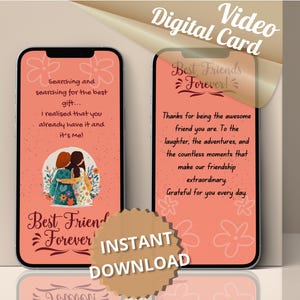 Seelenschwester digitale Karte emotionale Unterstützung Freundin Geschenk Handy bedeutungsvolles Video-Geschenk ich vermisse dich sarkastische beste Freundin e-card eben deshalb