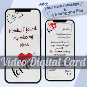 Cartão de amor engraçado personalizado para ele/ela celular namorada personalizada te amo cartão único eu sinto sua falta presente digital vídeo esposa surpresa presente